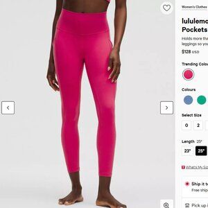 Lululemon Sonic Pink Align Leggings 25"